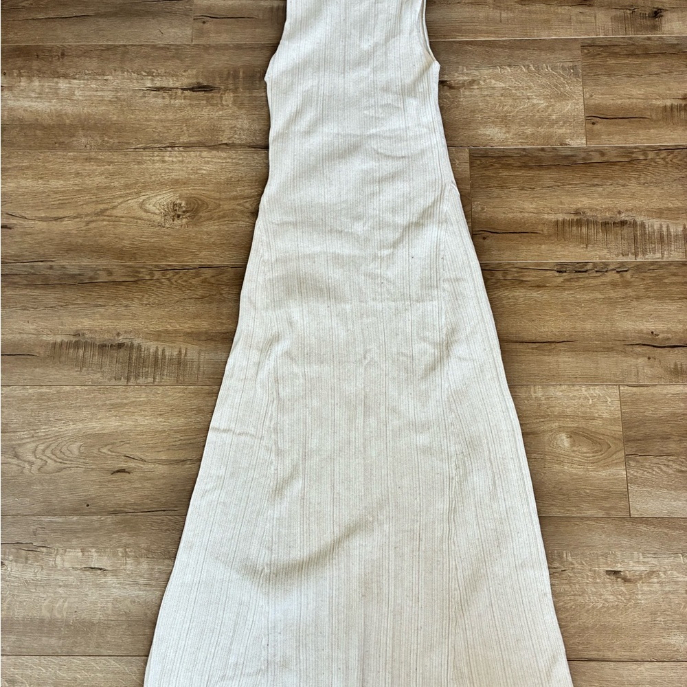 A New Day White Ribbed Halter Maxi Dress